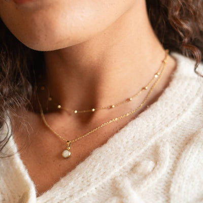 Everyday Gold Plated Stainless Steel Pendant Drop Necklace