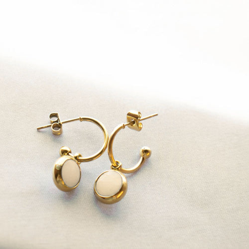 Everyday Gold Plated Stainless Steel Hoop Drop Earrings