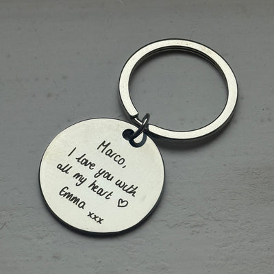 Everyday Personalised Engraved Circle Key Ring - INCLUDES ENGRAVING