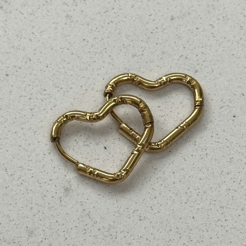 Everyday Gold Plated Heart Shaped Hoop Earrings