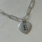 Signature Silver Paperclip Chain Heart Charm Necklace - FREE ENGRAVING