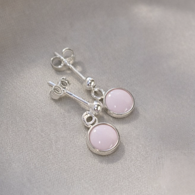Signature Silver Stud Drop Earrings