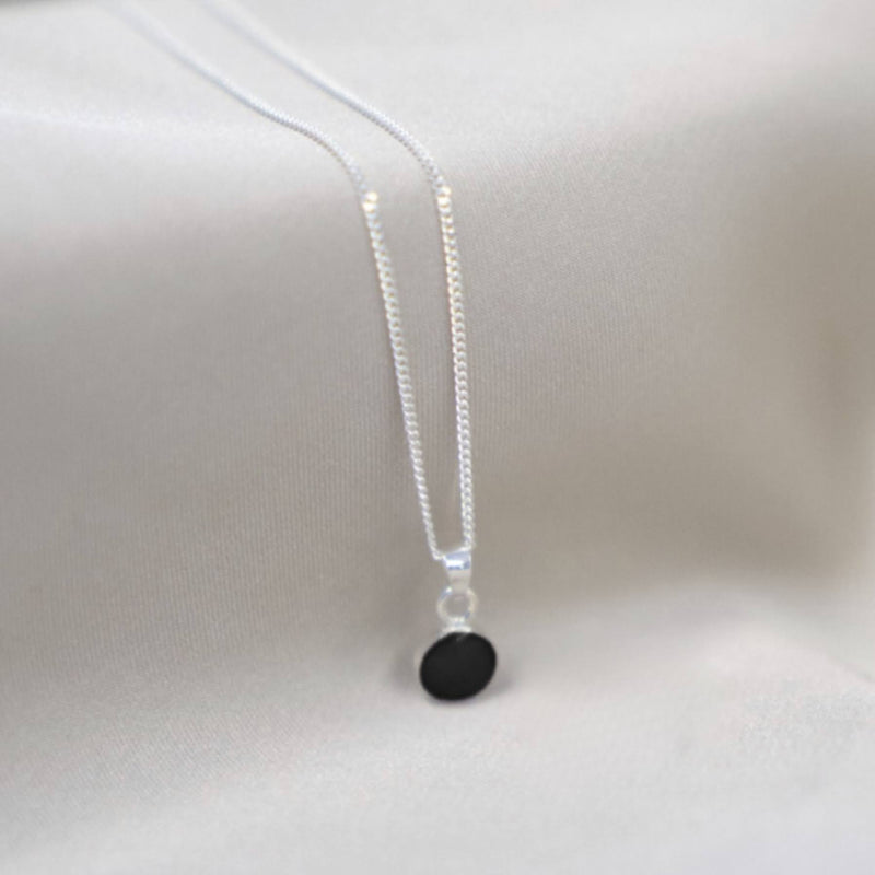 Signature Silver Pendant Drop Necklace