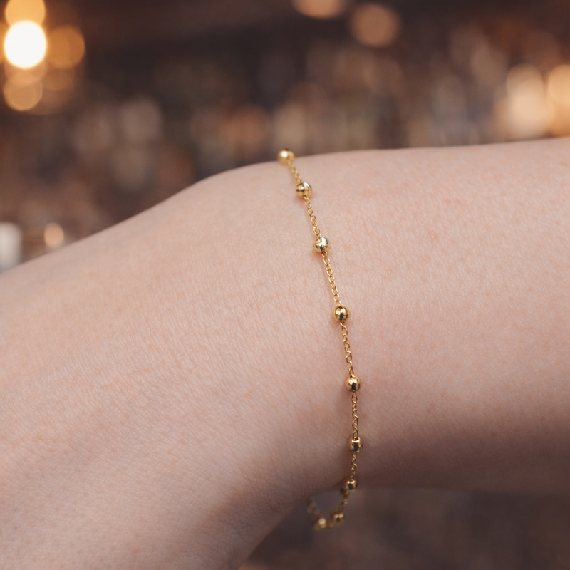 Everyday Gold Plated Stainless Steel Ball Chain Bracelet